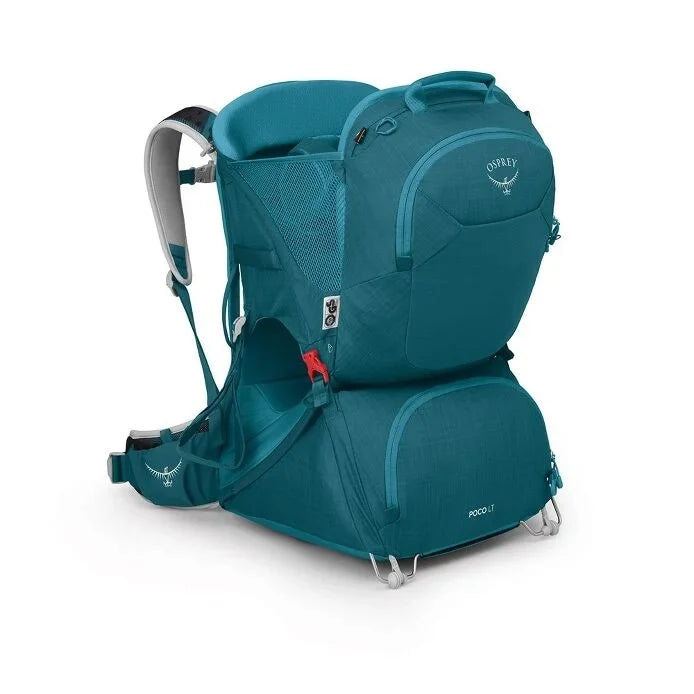 Osprey Poco LT Child Carrier in Deep Peyto, three-quarter view