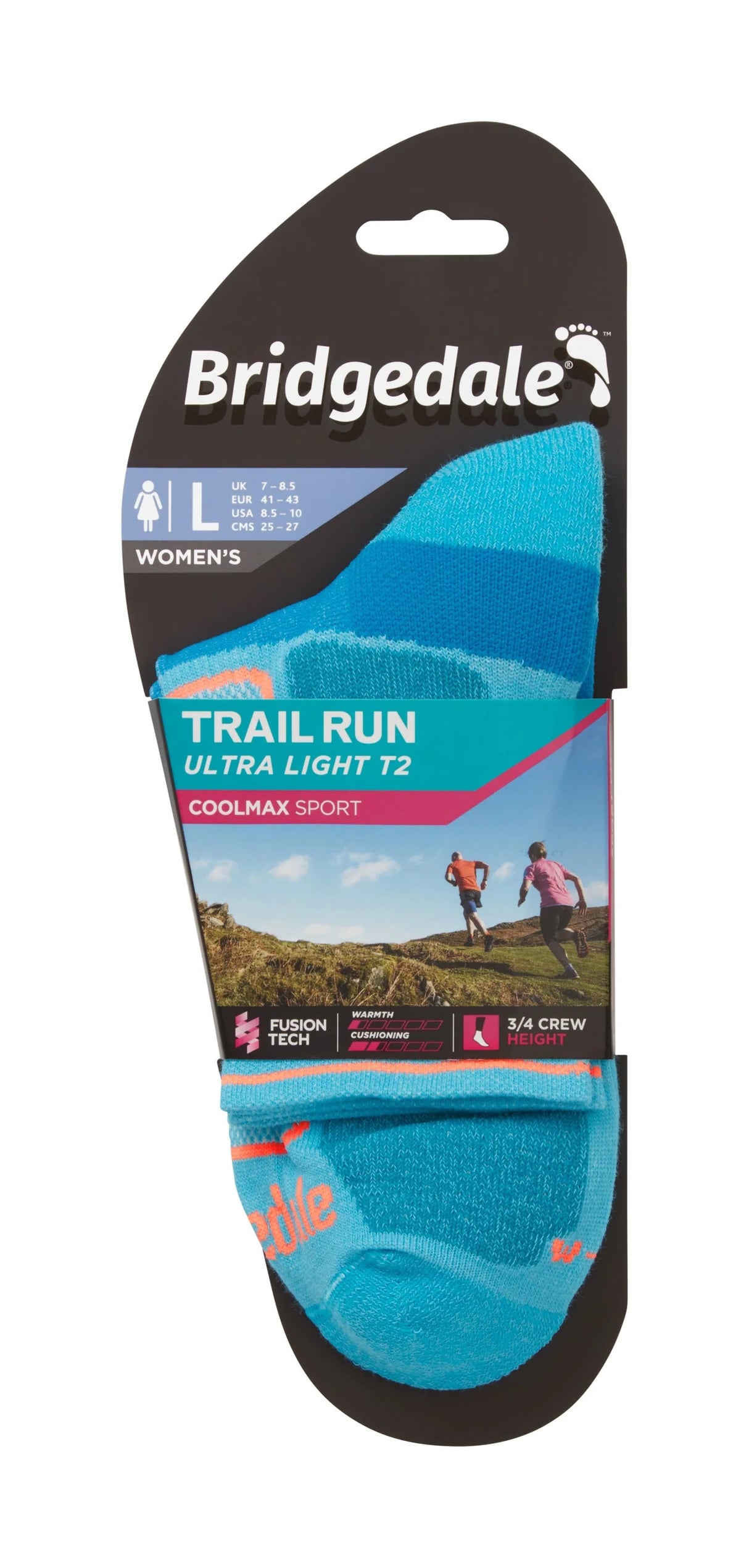 Bridgedale Trail Run Ultra Light T2 Coolmax Sport ¾ Crew Women's