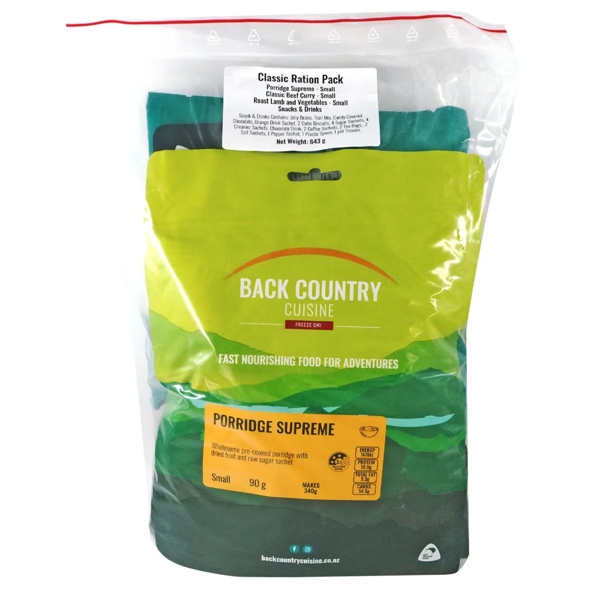 Back Country Cuisine One Day Ration Packs