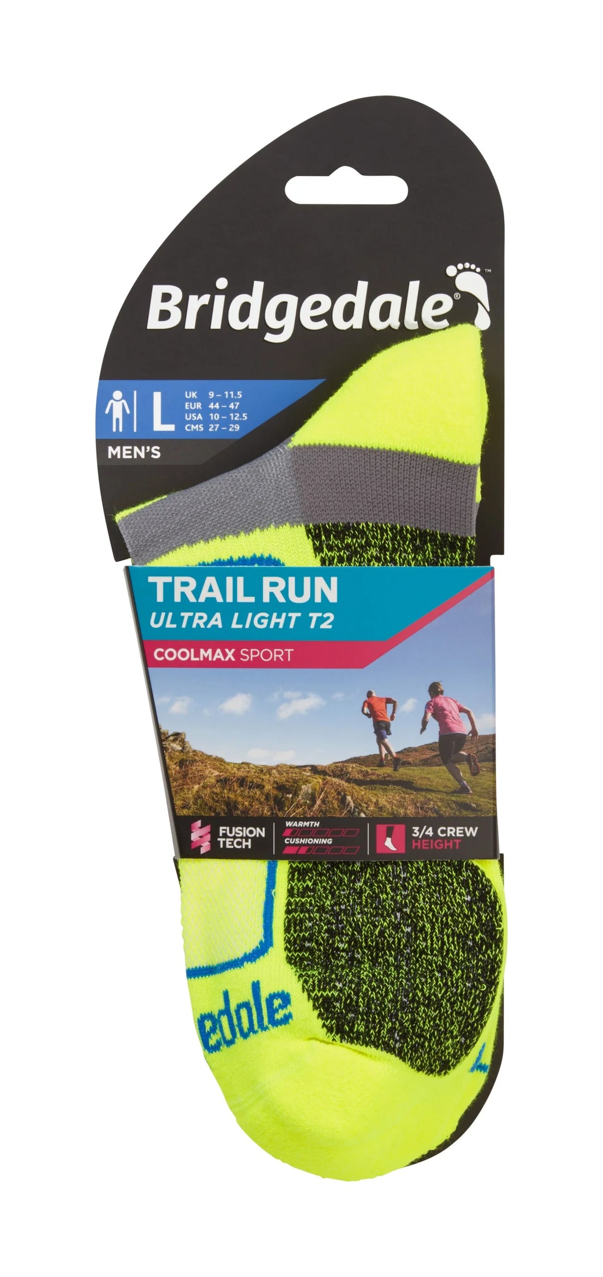 Bridgedale Trail Run Ultra Light T2 Coolmax Sport ¾ Crew Men's