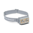 Black Diamond Storm+ Headlamp in Pewter, three-quarter view with headband
