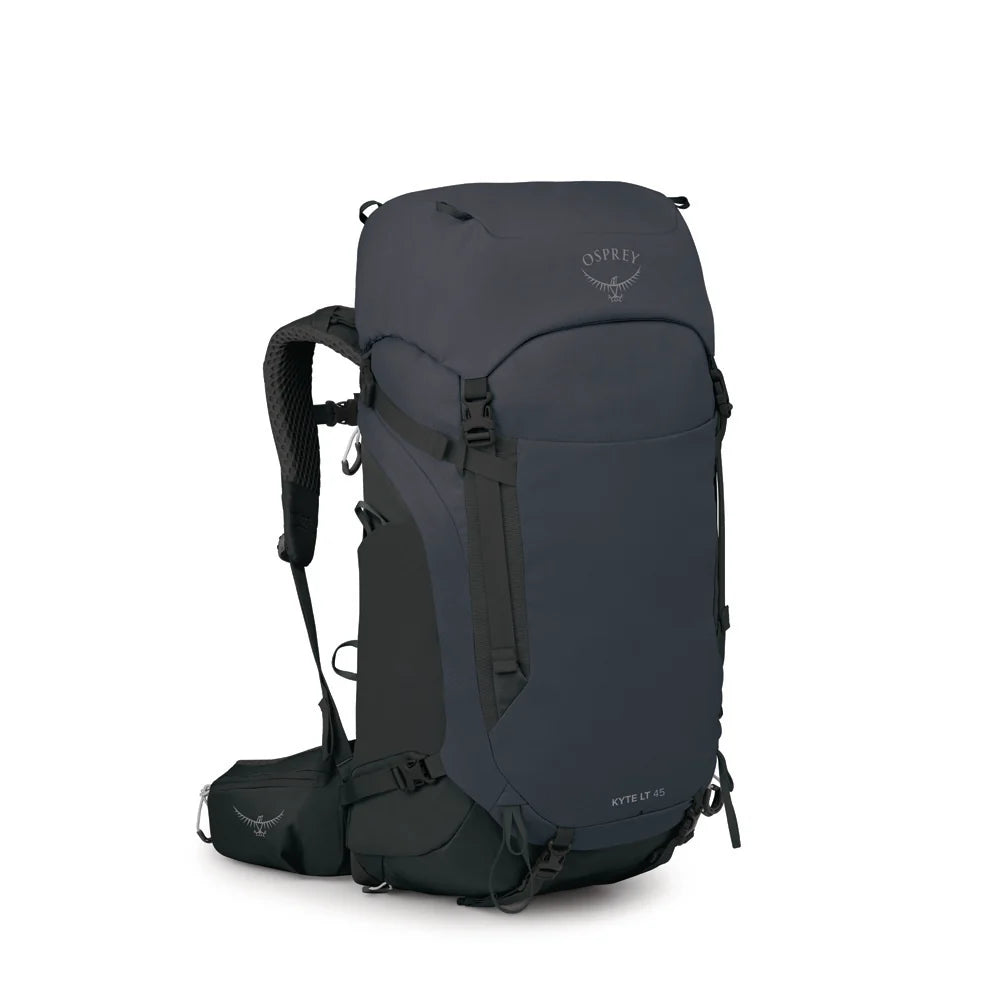 Osprey Kyte LT women's pack in Black, three-quarter view