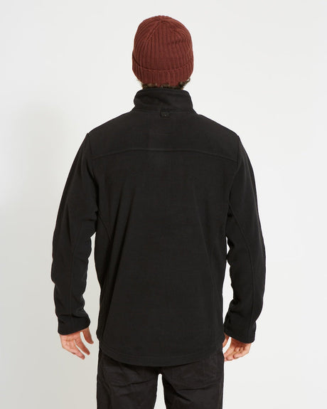 XTM Wanderer II Mens Fleece Jacket in Black, worn, back view