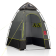 Zempire Pocket Rocket Shower Tent, front view with busy sign