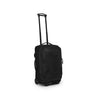 Osprey Transporter Wheeled Carry-On in Raven Black/Black with the handle extended