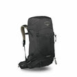 Osprey Stratos 36 hiking pack in Raven Black, three-quarter view