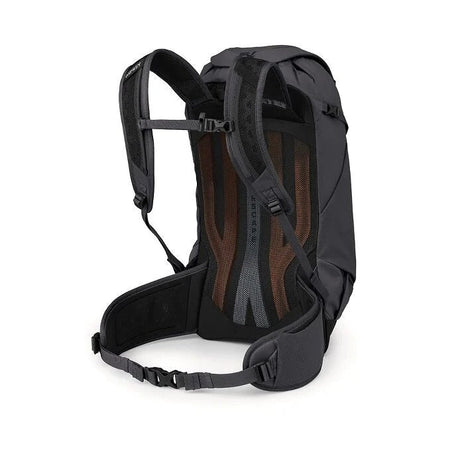 Osprey Sportlite 22 hiking daypack in Raven Black, harness and back panel