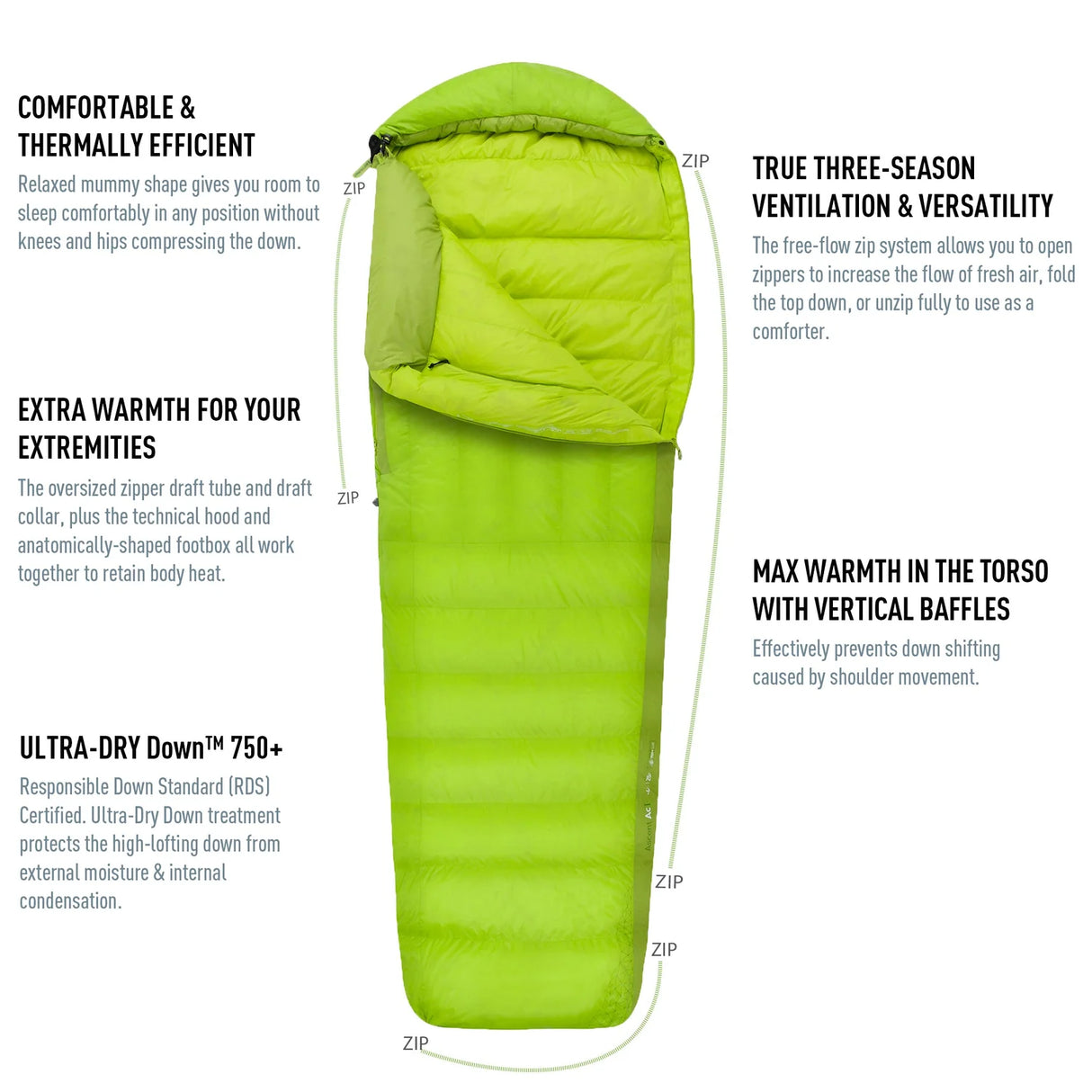 Sea to Summit Ascent Down Sleeping Bag AcI - Clearance